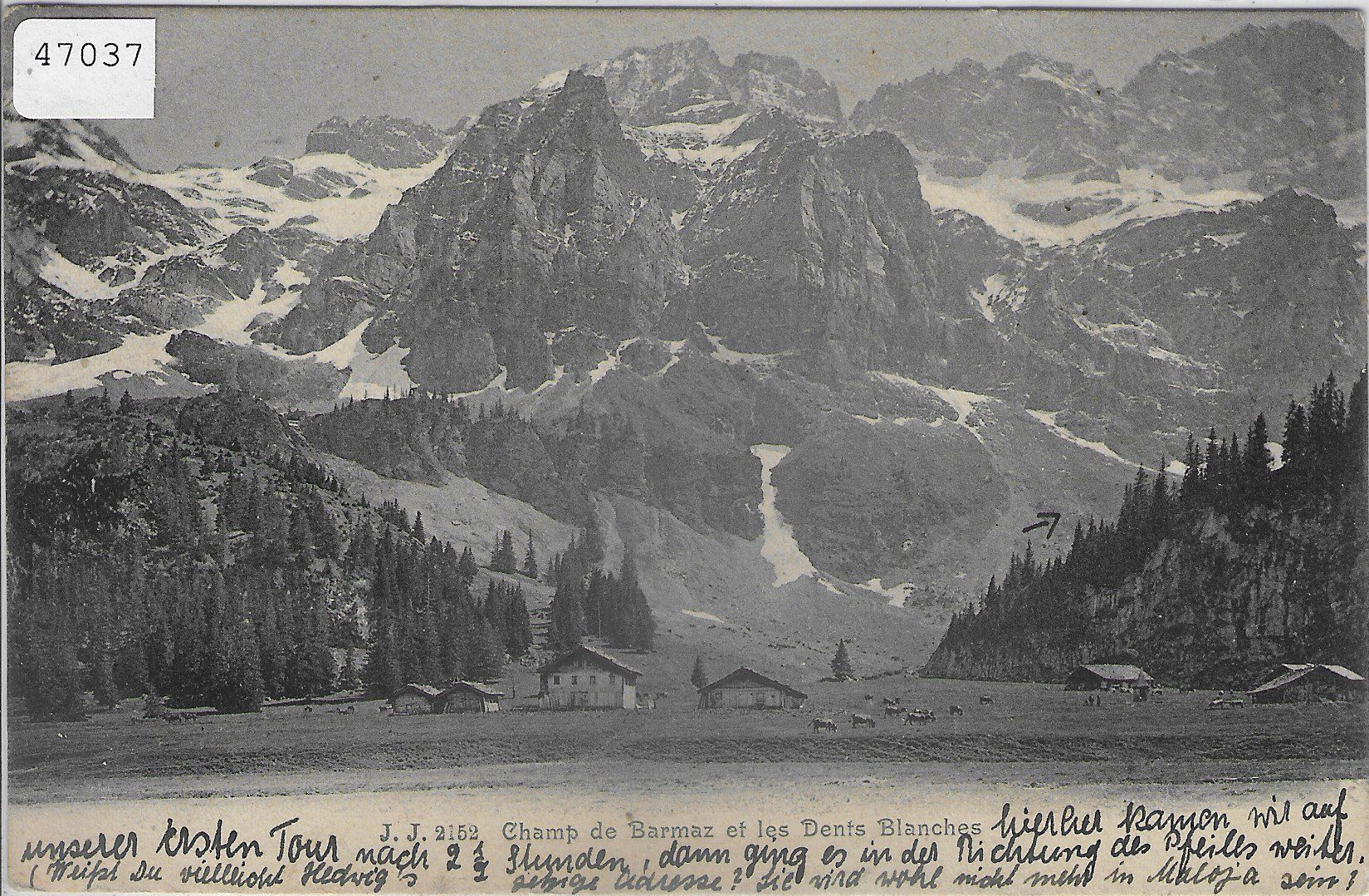 Cartoline postali: Champ de Barmaz et les Dents Blanches – Usato da Ettingen venduto da Kartenplanet