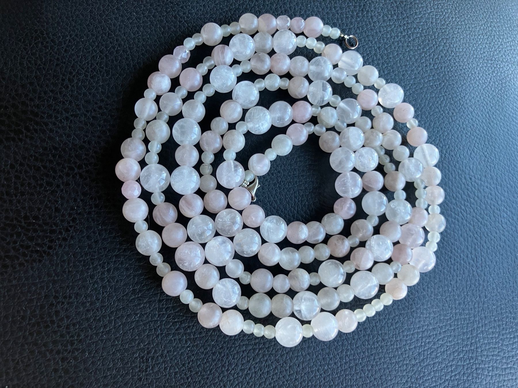 Ketten: Collier long en quartz rose véritable,  Longueur 137cm – Gebraucht aus Peseux von CharmeCommerce 1