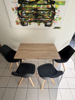 Esstisch mit 4 Stühlen Essgruppe Holzoptik Schwarz 120x60