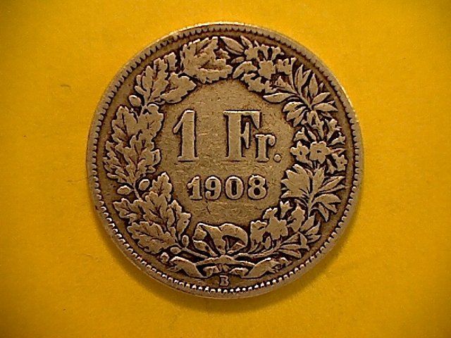 Alle Münzen: 1 Fr. 1908 – Gebraucht aus Buchs AG von Ged8