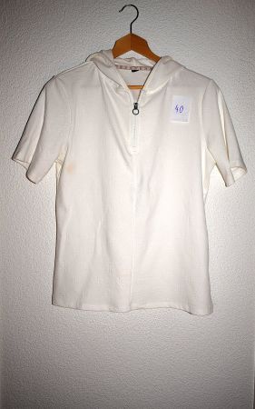 Weisser Kurzarm-Pulli mit Kapuze, Gr. 40, Top Zustand!