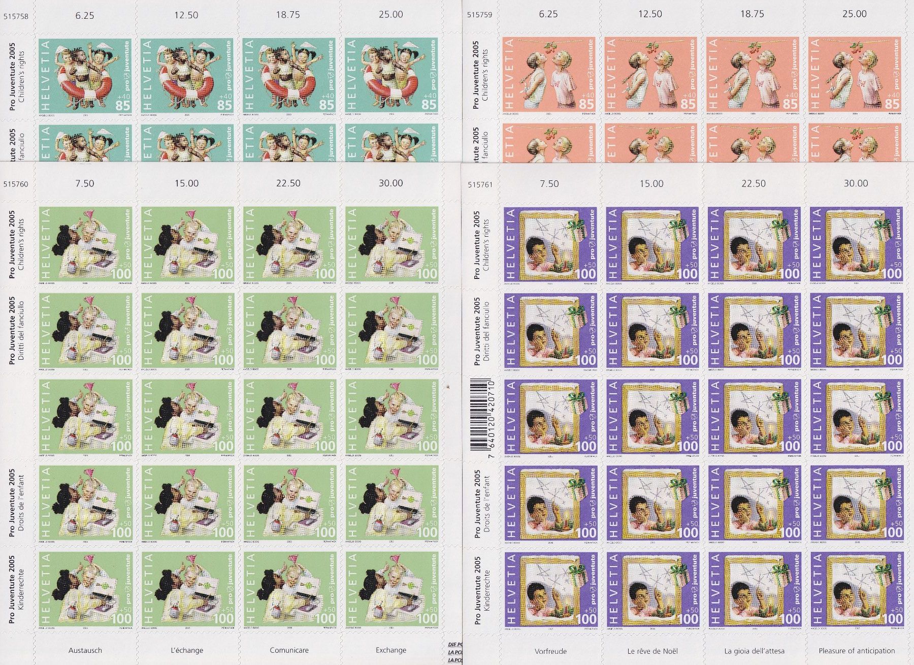 Alle Briefmarken: PJ 2005 Zierbogen-Serie postfrisch + fehlerfrei, Kat: 950.- – Neu (gemäss Beschreibung) aus Ebikon von SilvioFreund