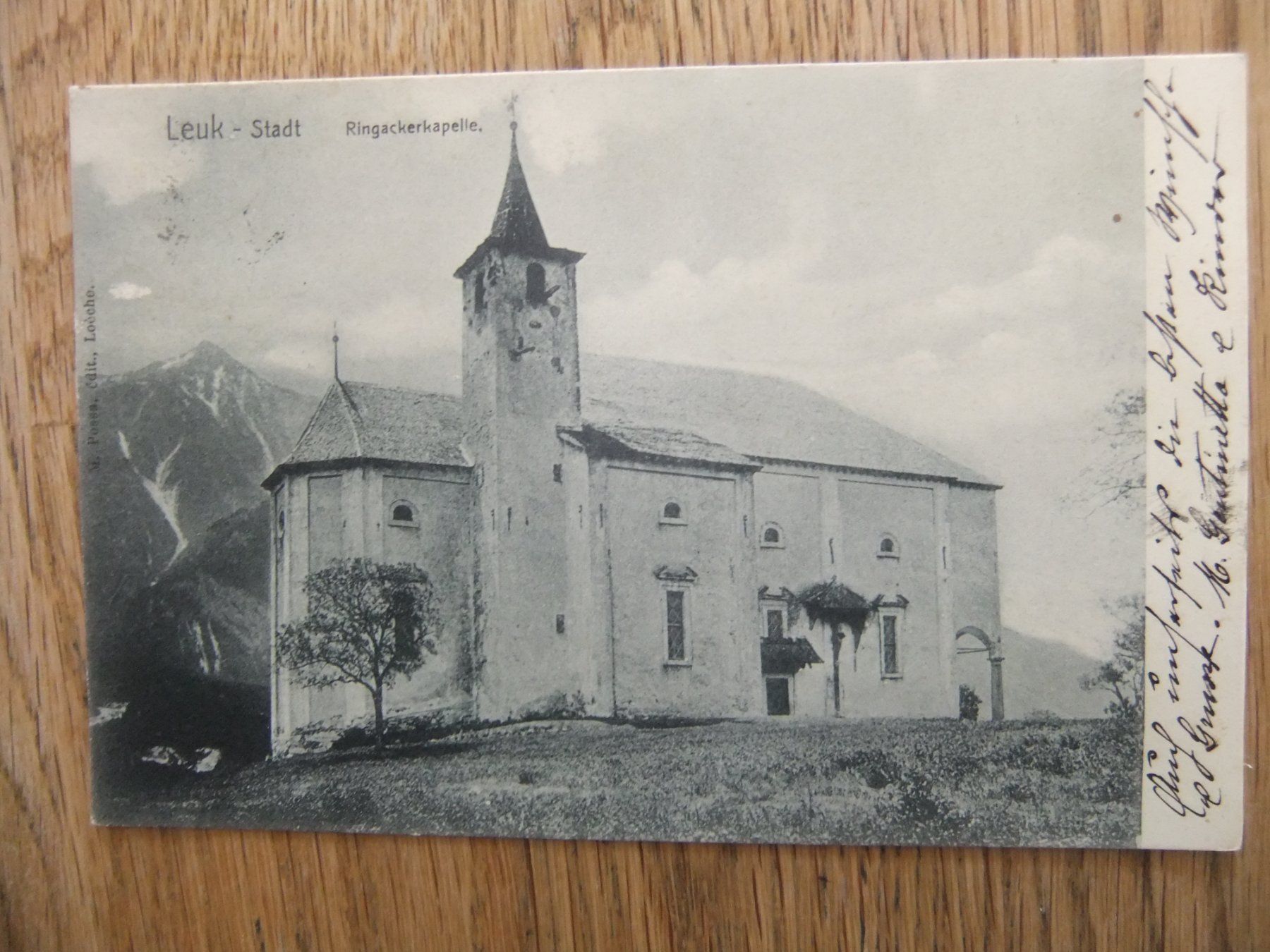 Cartoline postali: Leuk-Stadt Ringackerkapelle 3.1.1918 – Usato da St. Niklaus VS venduto da wunschlos54