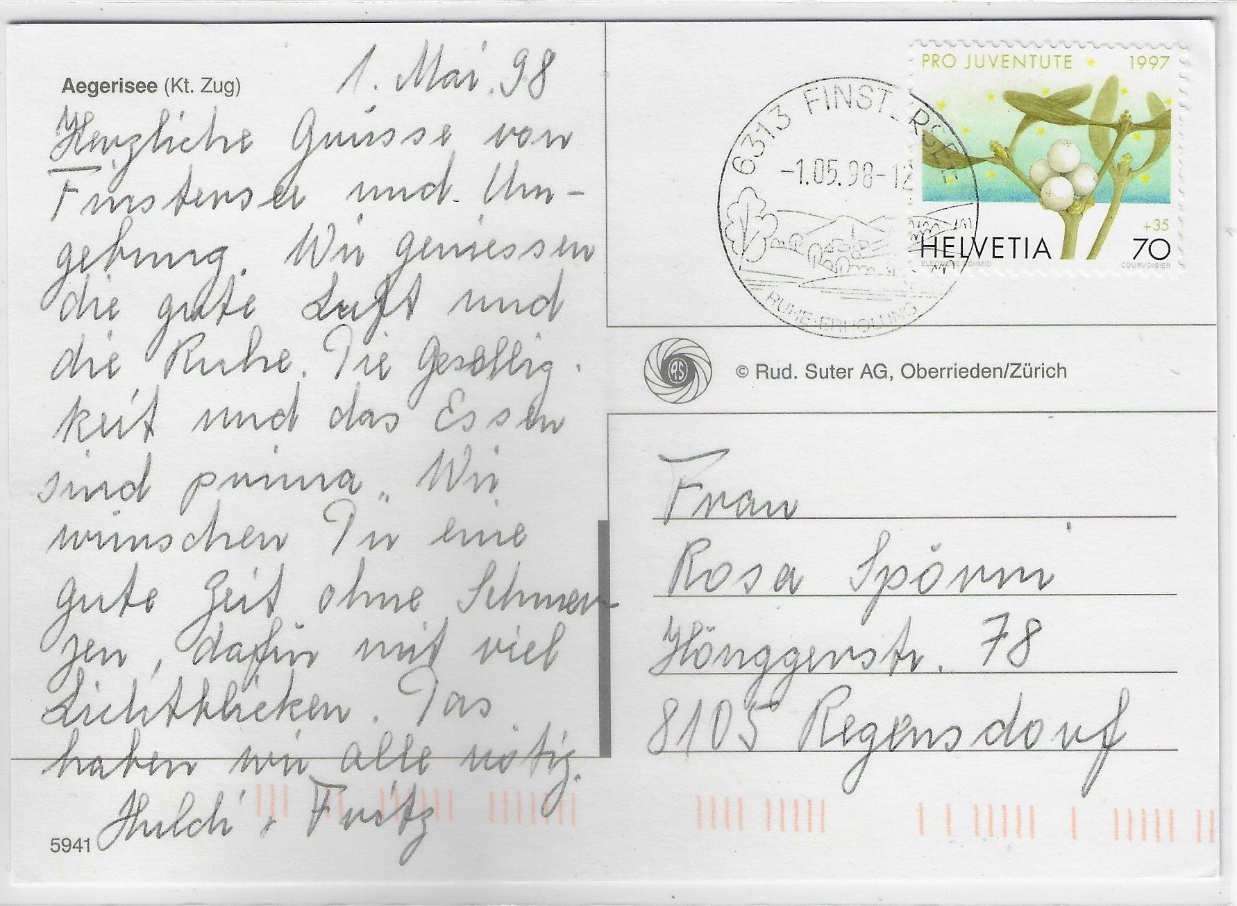 Cartoline postali: Flugaufnahme Aegerisee – Usato da Ettingen venduto da Kartenplanet 1