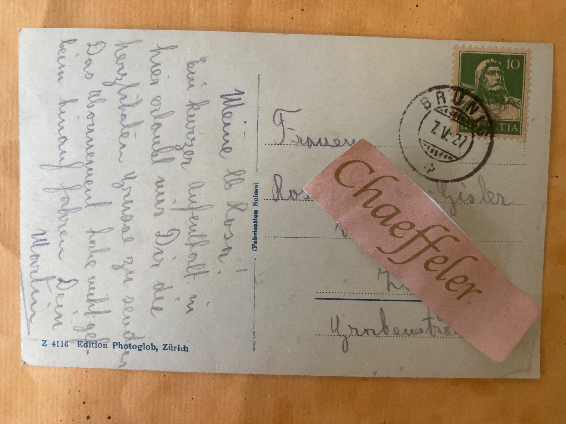 Cartoline postali: 1927 Brünig Bahnhof – Usato da Zürich venduto da Chaeffeler 1