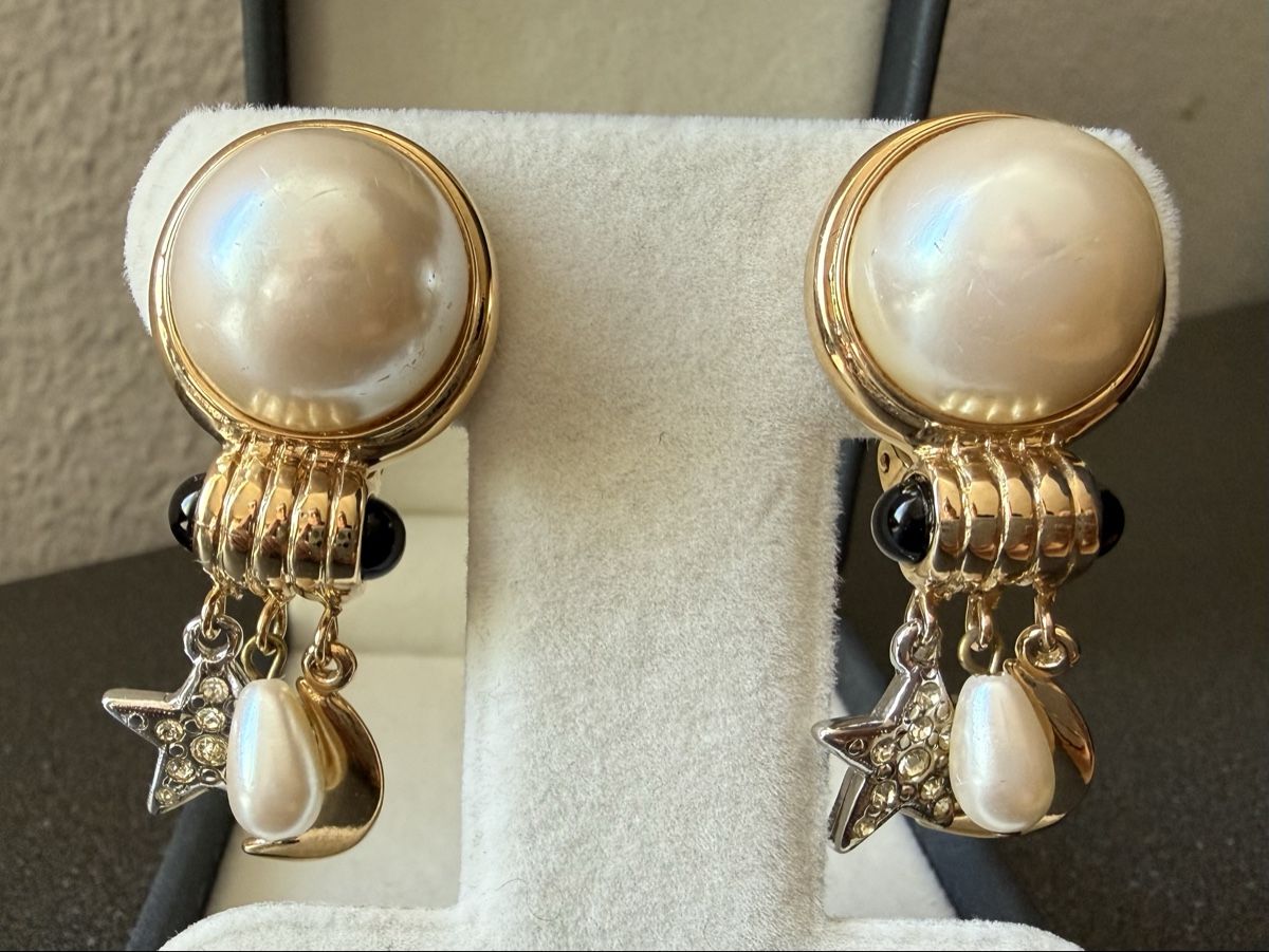 Orecchini pendenti & Orecchini a lobo: ✨Vintage Ohrringe, mit Perlen. Clips – Usato da Lamone venduto da LaCantinaMagica