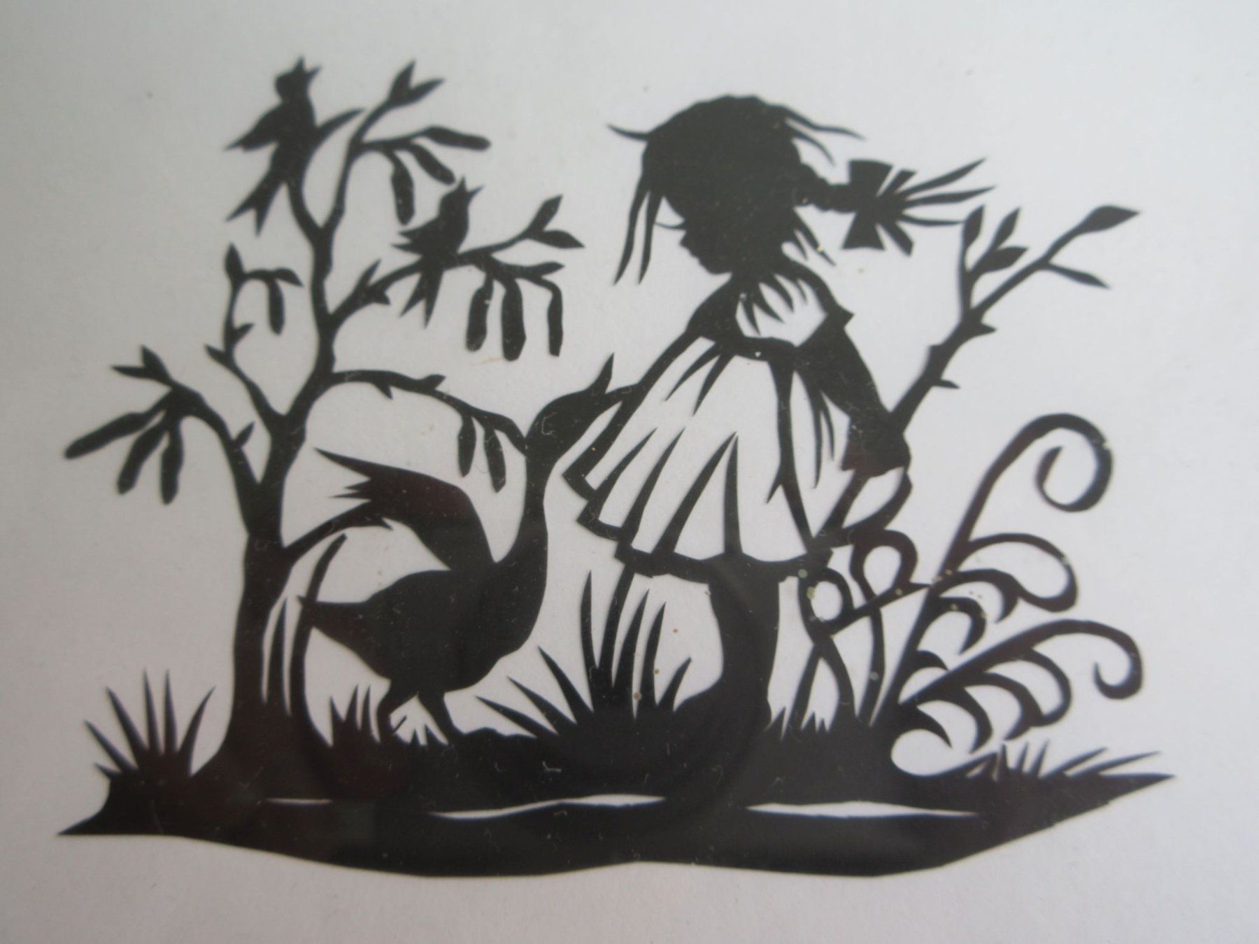 Arts picturaux & lithographies: Scherenschnitt Mädchen mit Gans – D'occasion à Binningen par tempipassati 1