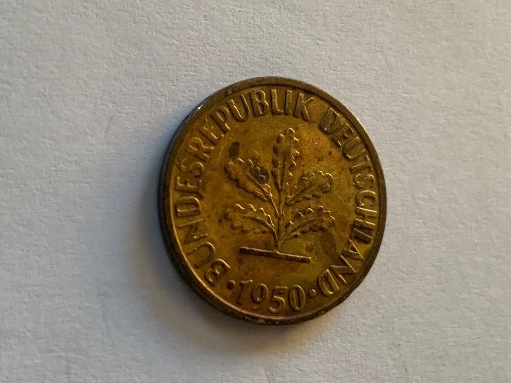 Tutti le monete: 10 Pfennig - Deutschland - 1950 D – Usato da Sempach Station venduto da blackhors 4