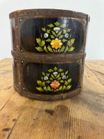 Vintage Hand-Carved Wooden Rice Bucket