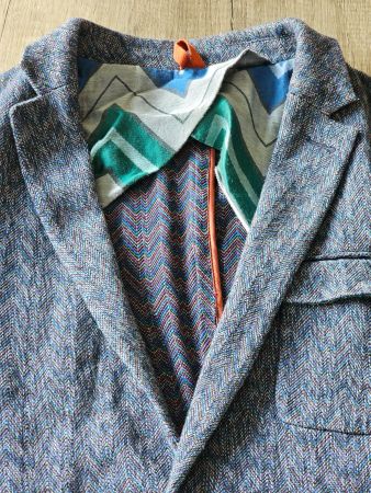 Veston Herren 52 Missoni Wolle Cotton blau-violett Jacket