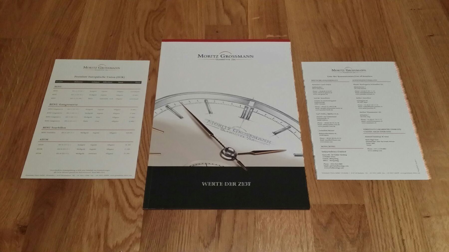 Documenti: MORITZ GROSSMANN Glashütte I/SA Katalog – Usato da Gossau ZH venduto da SwissJapan 2
