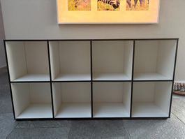 Reinhard Büromöbel Regal 8 Fächer – Weiss/Schwarz