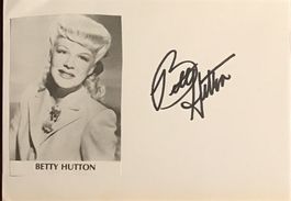 Betty Hutton 1921-2007 Autogramm signiert Karte m.Bil10x15cm