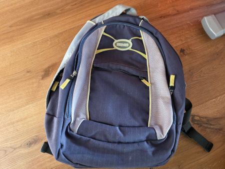 Rucksack grau gelb 7 Seven