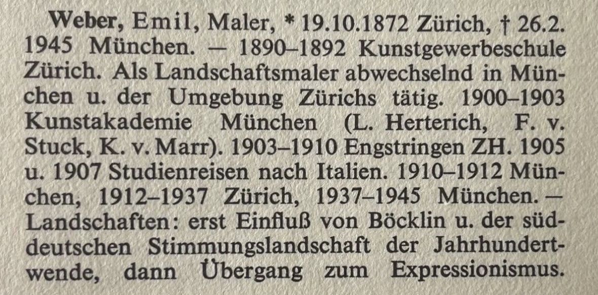 Dipinti: Emil Weber (1872-1945) – Usato da Grosshöchstetten venduto da Perle1951 4