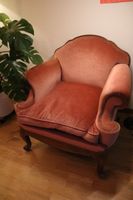 Eleganter Vintage Clubsessel in Altrosa – Samtoptik