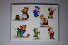 Dekorative Keramikplatte mit Wintermotiven