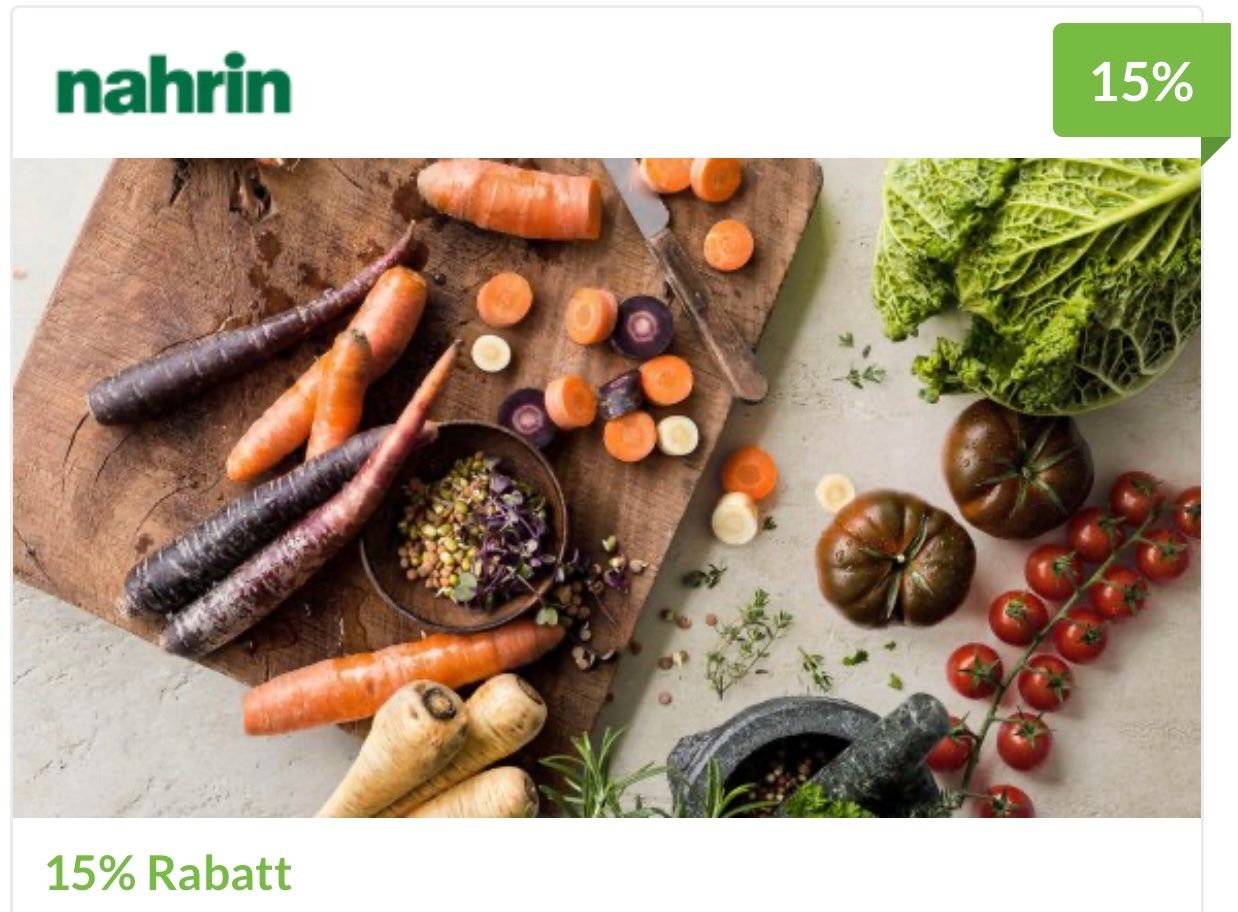 Buoni: Nahrin 15% Rabatt Gutschein – Nuovo e nell'imballaggio originale da Zürich venduto da Marcel_2202