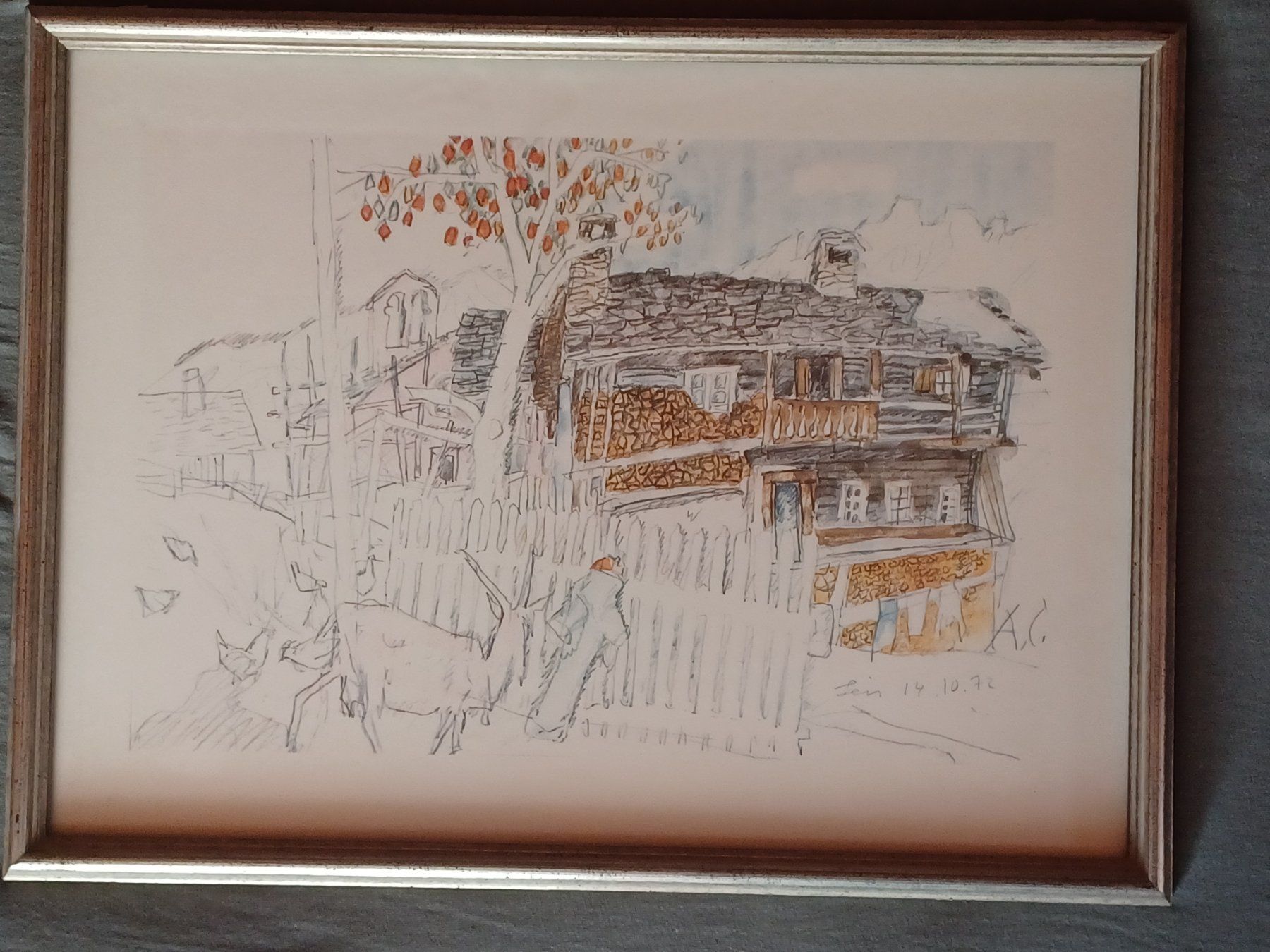 Foto & Immagini: Kunstmappe von A. Carigiet "Bündner Häuser" 2 Blatt gerahmt – Usato da Herisau venduto da ugr_prb5 4