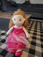 Stoffpuppe mit rosa Kleid und Wollhaaren guter Zustand