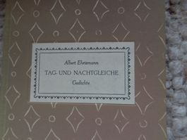 antikes Buch A. Ehrismann Tag-+ Nachtgleiche Gedichte Insel?