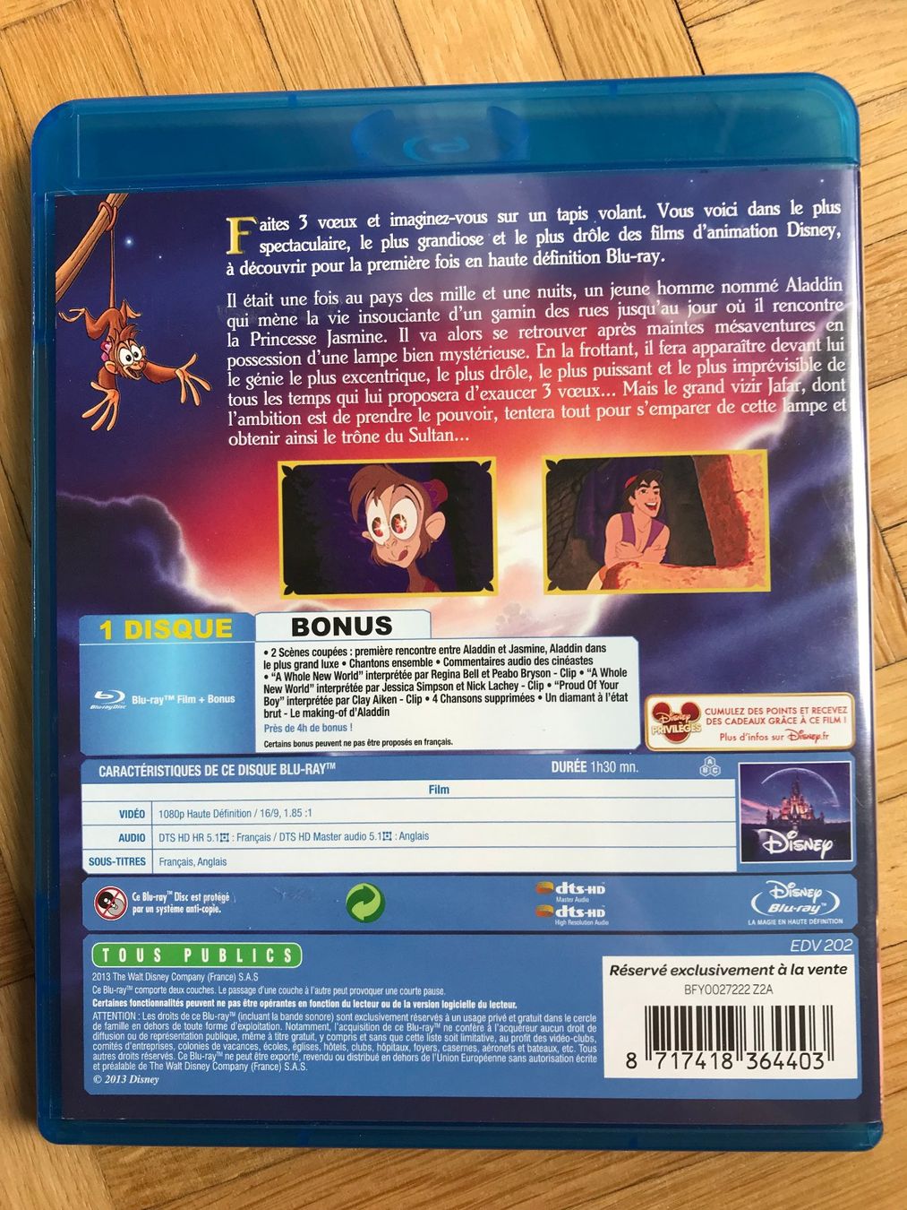 Tutti i DVDs: Aladdin (1992) - Disney - Blu-ray – Nuovo (secondo la descrizione) da Zürich venduto da Malcom 2