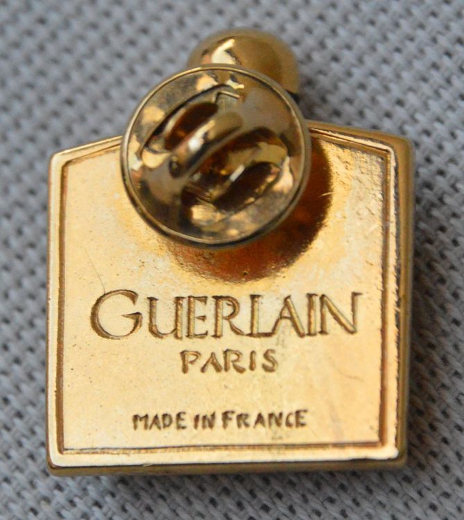 Broche Vintage GUERLAIN En Bronze Signée - Avec Pochette D'origine, Occasion