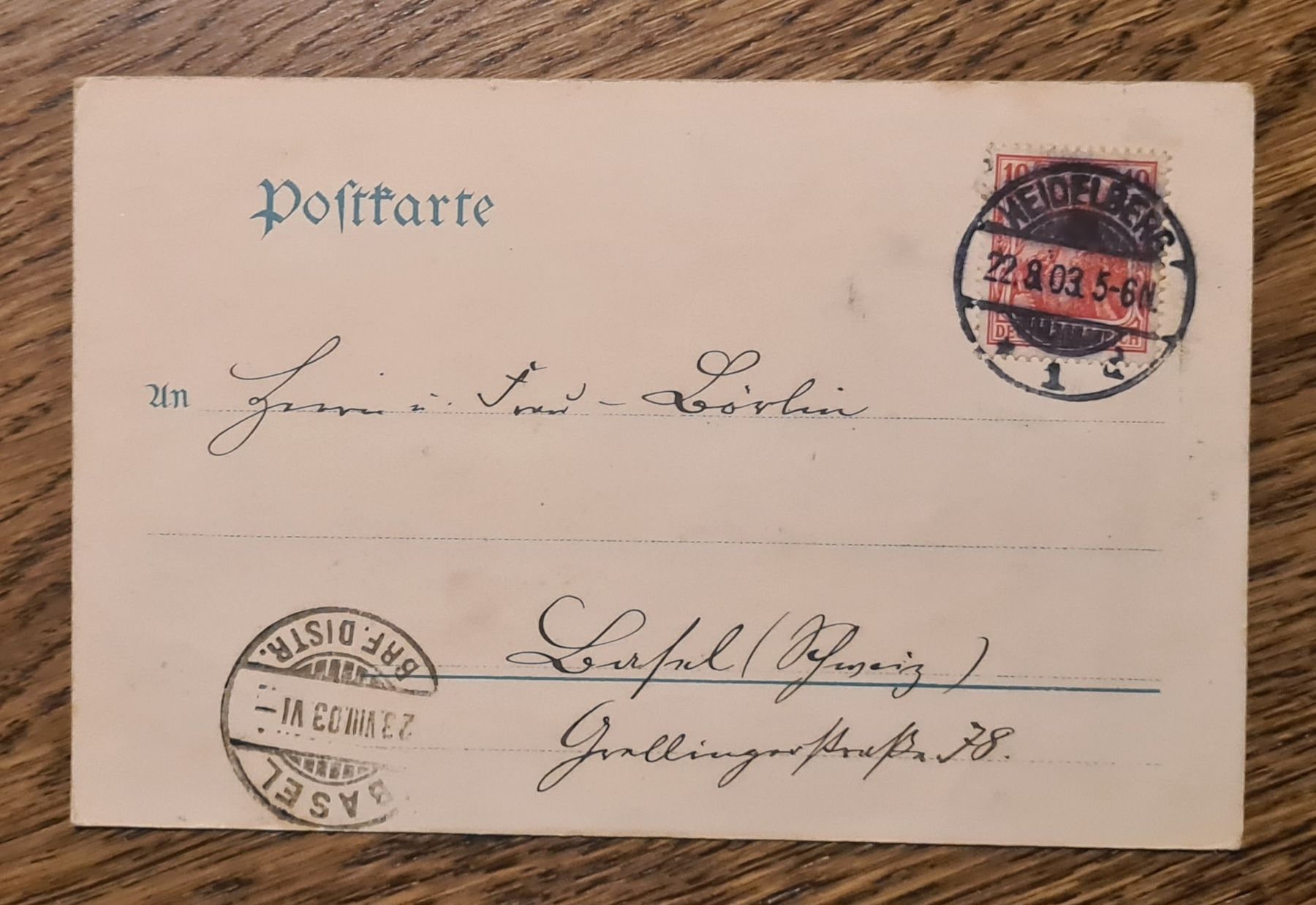 Cartoline postali: Luftkurort Lindenfels 1903 – Usato da Ebikon venduto da Donar50 1