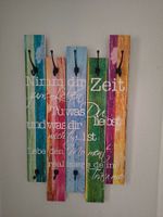 Garderobe Holz bunt mit Spruch guter Zustand