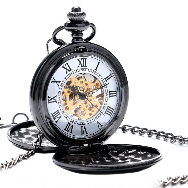Tiong Mechanische Taschenuhr - Retro Steampunk Design Mit Kette Und Geschenkbox