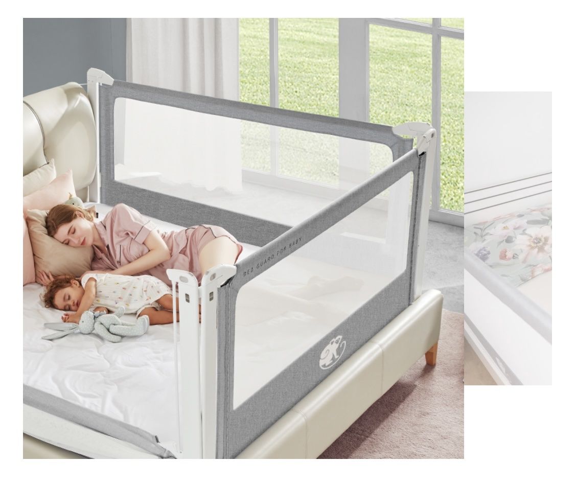 Lauf- & Sicherungsgitter: Bettgitter monkey mum für Boxspring Bett, grau – Gebraucht aus Speicher von Fam.Hartmann