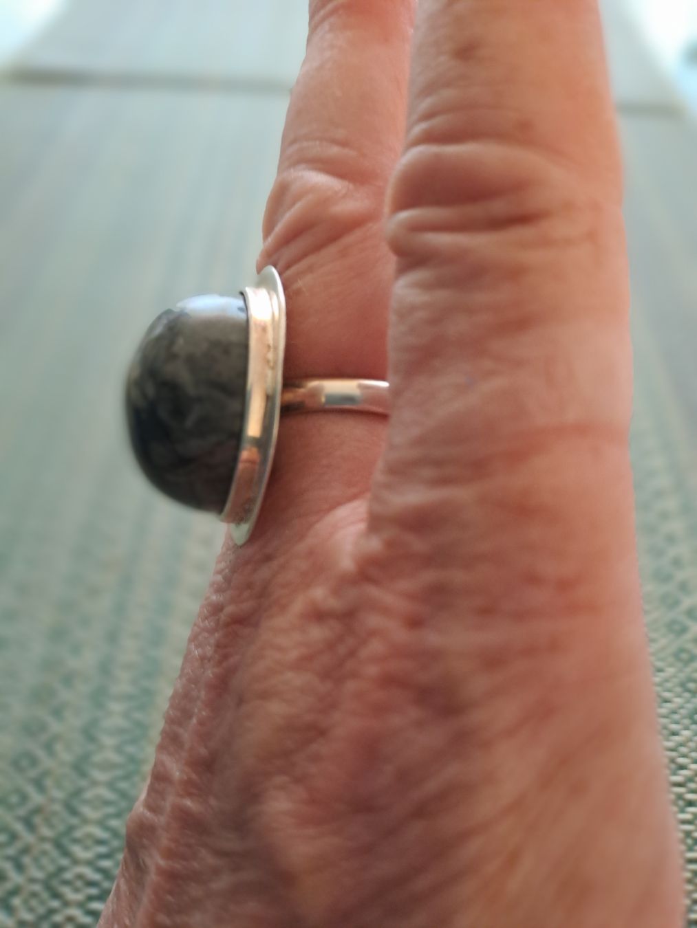 Anelli: Silber Ring 925, mit Picasso Jaspis Stein – Usato da Belp venduto da bea_2752 2