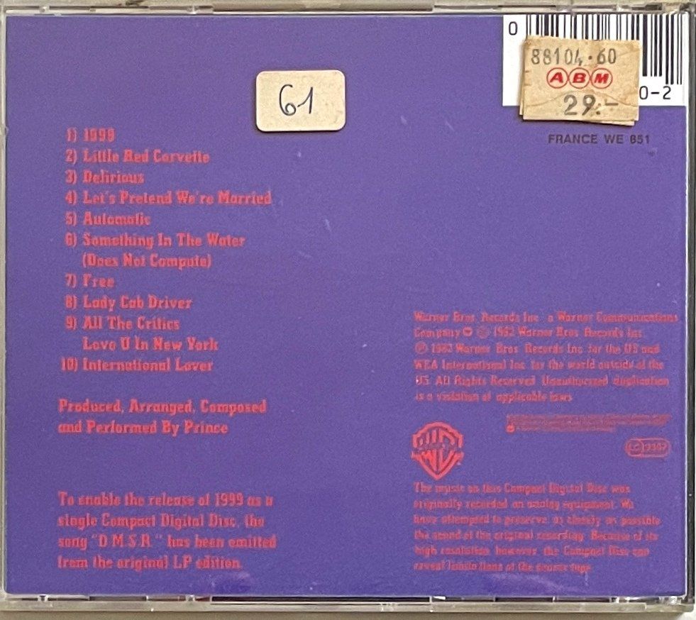CDs: Prince - 1999 – D'occasion à Savagnier par Ne2065 1