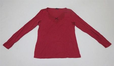 Beldona Shirt mit Spitze - rot - Gr. M