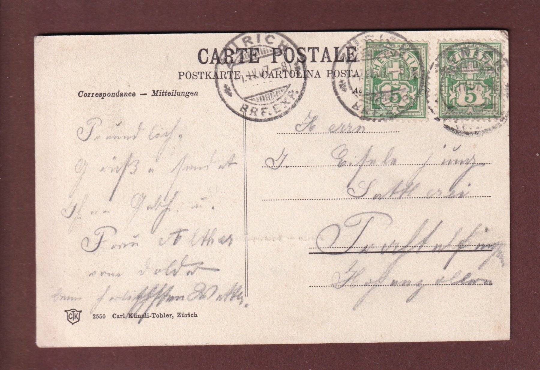 Cartoline postali: ZÜRICH - Dolderpanorama - 1907 – Usato da Pully venduto da nicecards 1