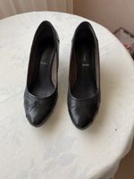 Schwarze Pumps, echt Leder, Gr. 39, Absatz 7 cm