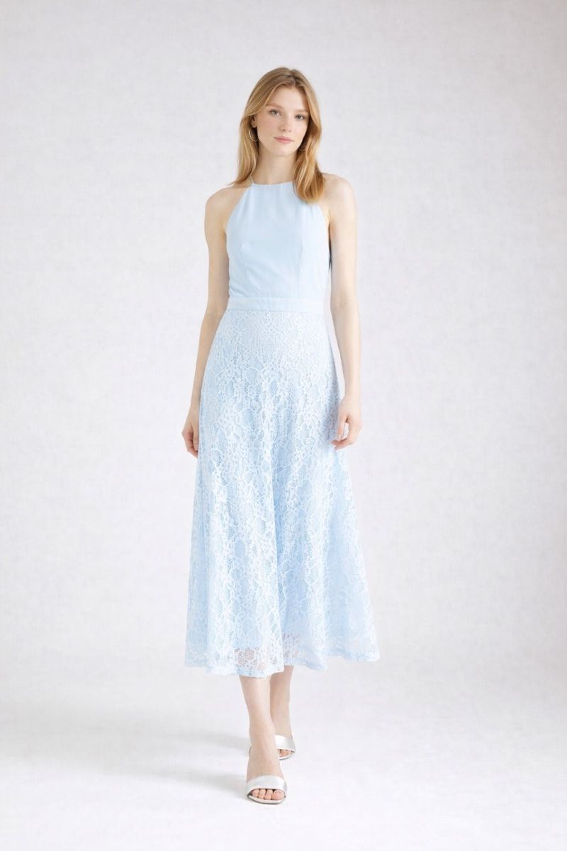 Vila Vestiti: VILA Kleid in Hellblau – Nuovo e nell'imballaggio originale da Zürich venduto da luxuryoutlet1