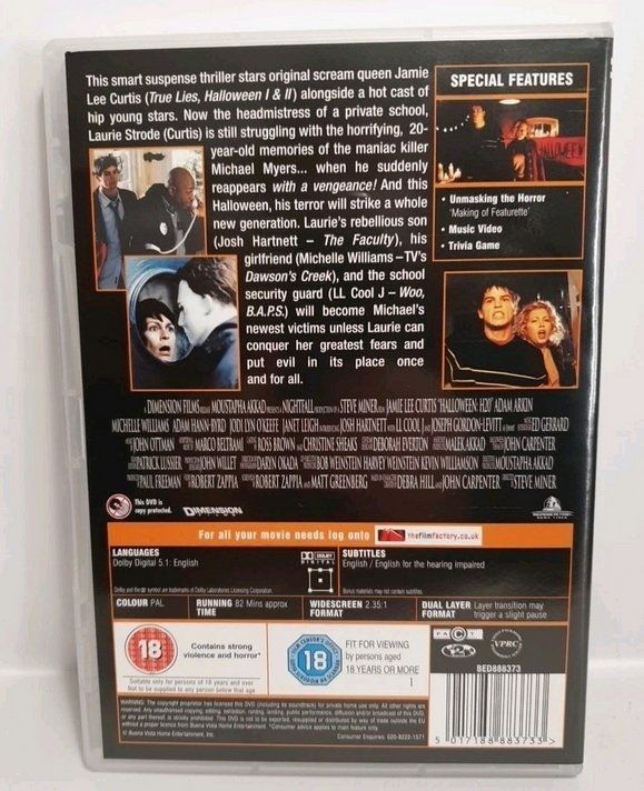 Halloween H20 - Twenty Yars Later 🎃🔪👻 (UK-Import)  ©'1998 3