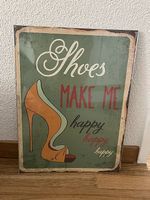 Deko-Wandbild "Shoes" im Retro-Stil aus Blech, Neu