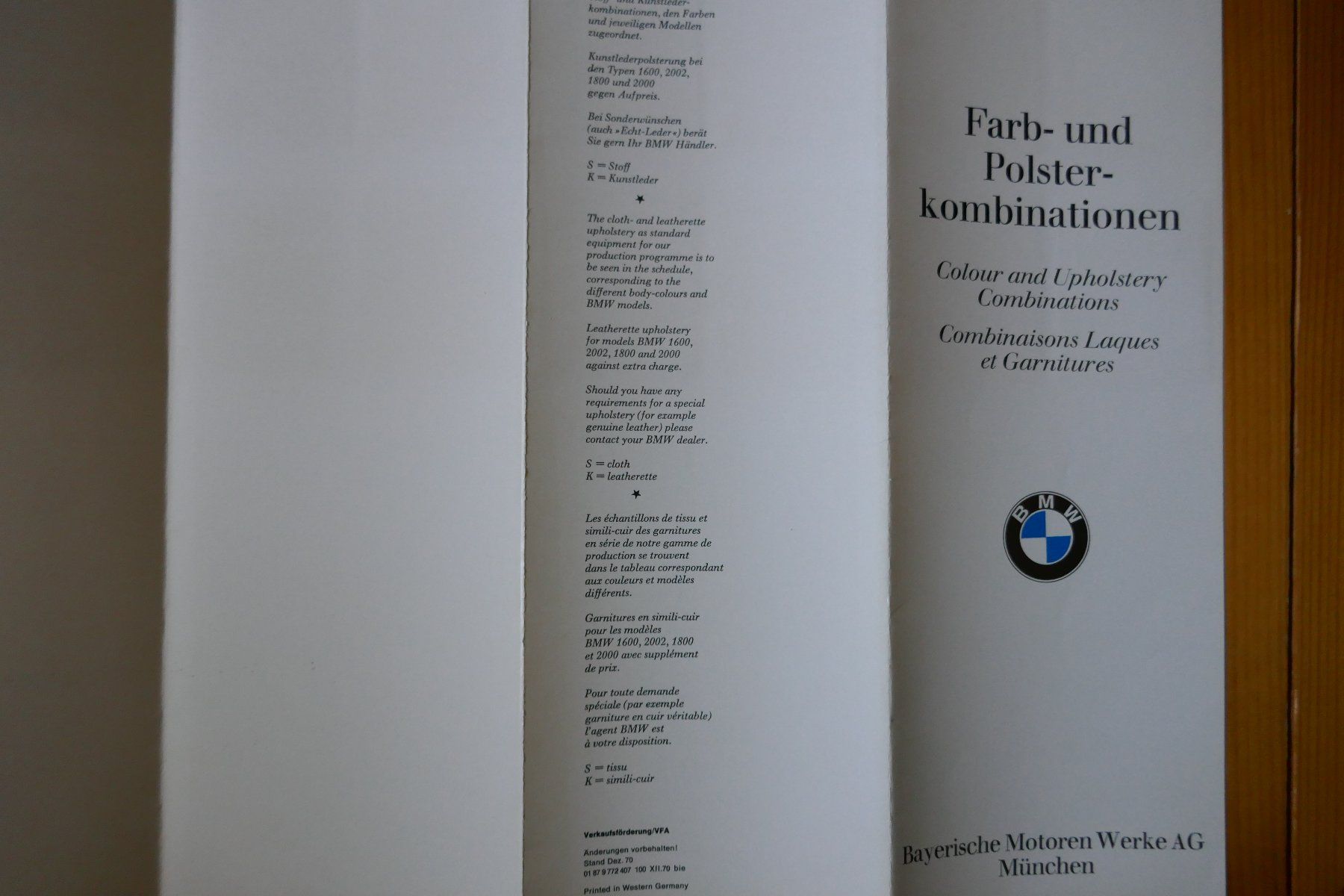 BMW Documenti: BMW 2000  Originalprospekt – Usato da Madiswil venduto da ML911 8
