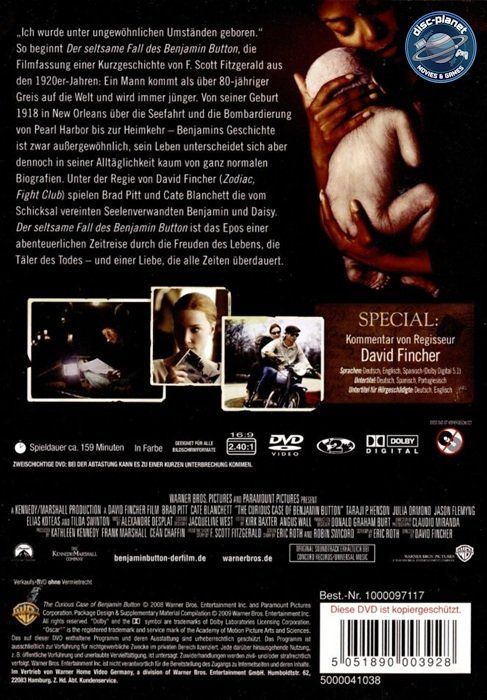 Tutti i DVDs: DVD - Der seltsame Fall des Benjamin Button (2008) – Usato da Embrach venduto da disc-planet 1