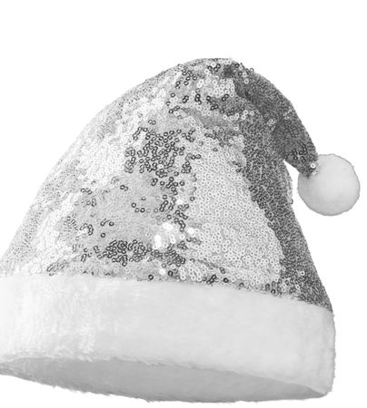 neue Weihnachtsmütze mit silbernen Pailletten