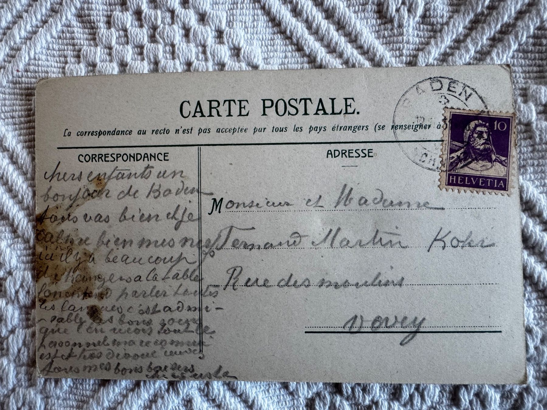 Cartoline postali: Ansichtskarte gelaufen, Baden mit Limmat – Usato da Vellerat venduto da joromaur 1