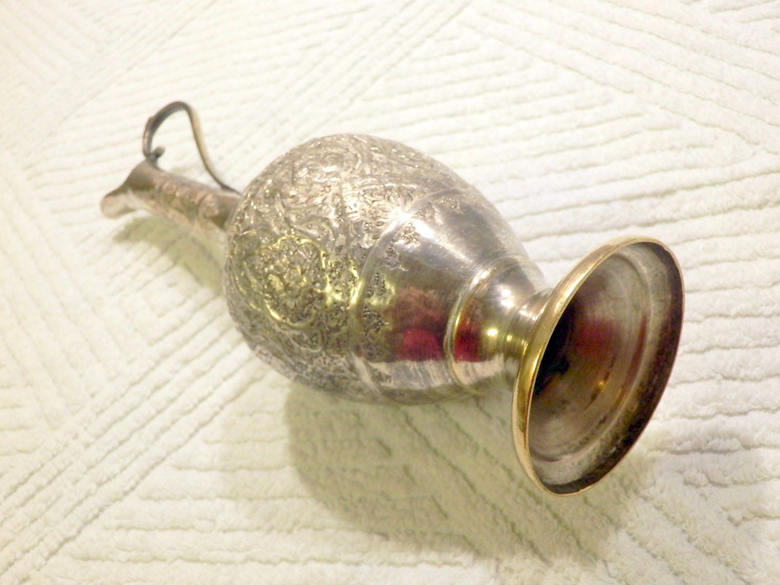 Caraffe: Wasserkrug, persisch, ziseliert, Metall versilbert, 24.5cm H – Usato da Ueberstorf venduto da dinbau 3