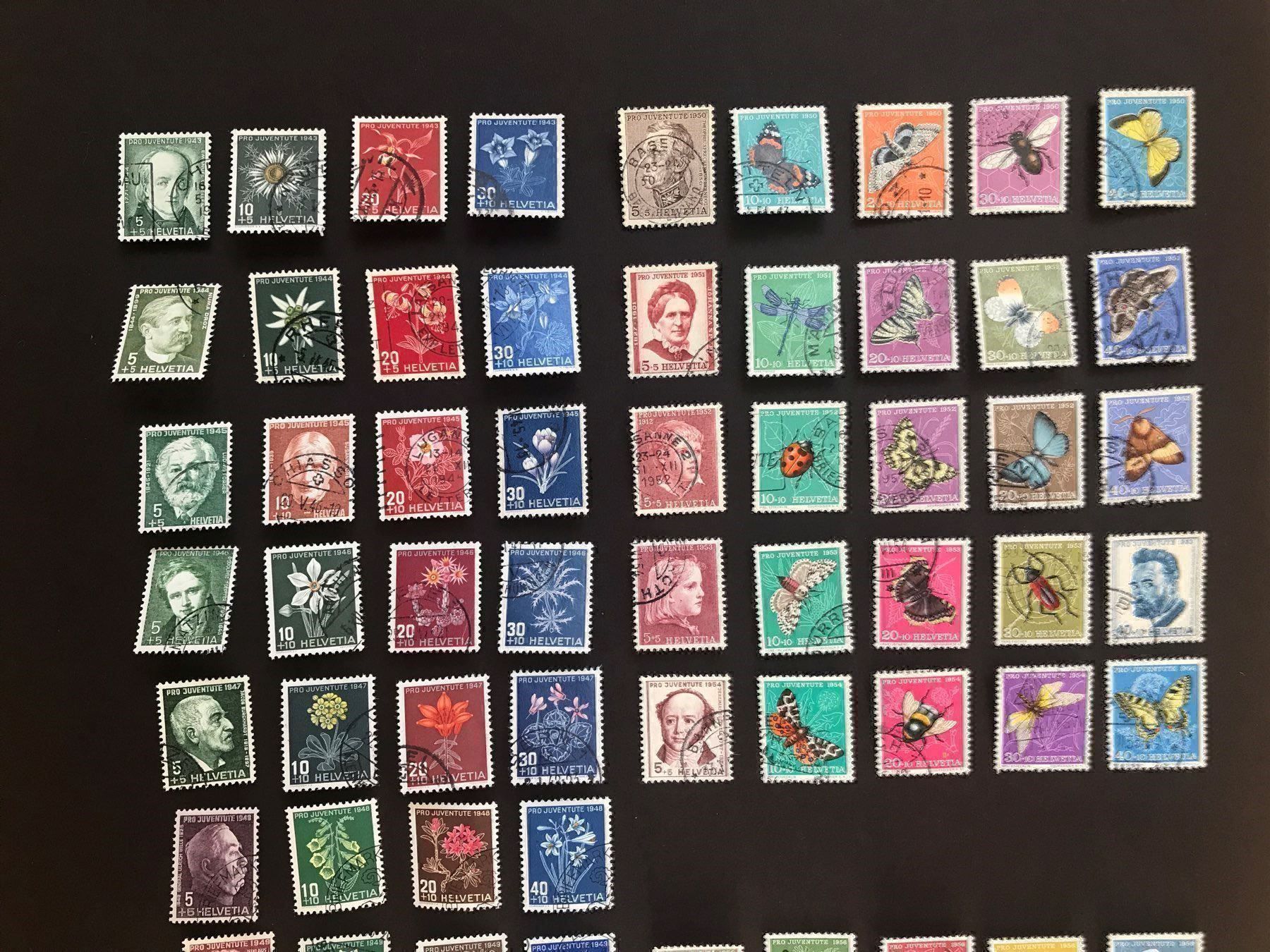 Tous les timbres: Pro Juventute Blumen und Schmetterlinge – D'occasion à stäfa par brandy66 1