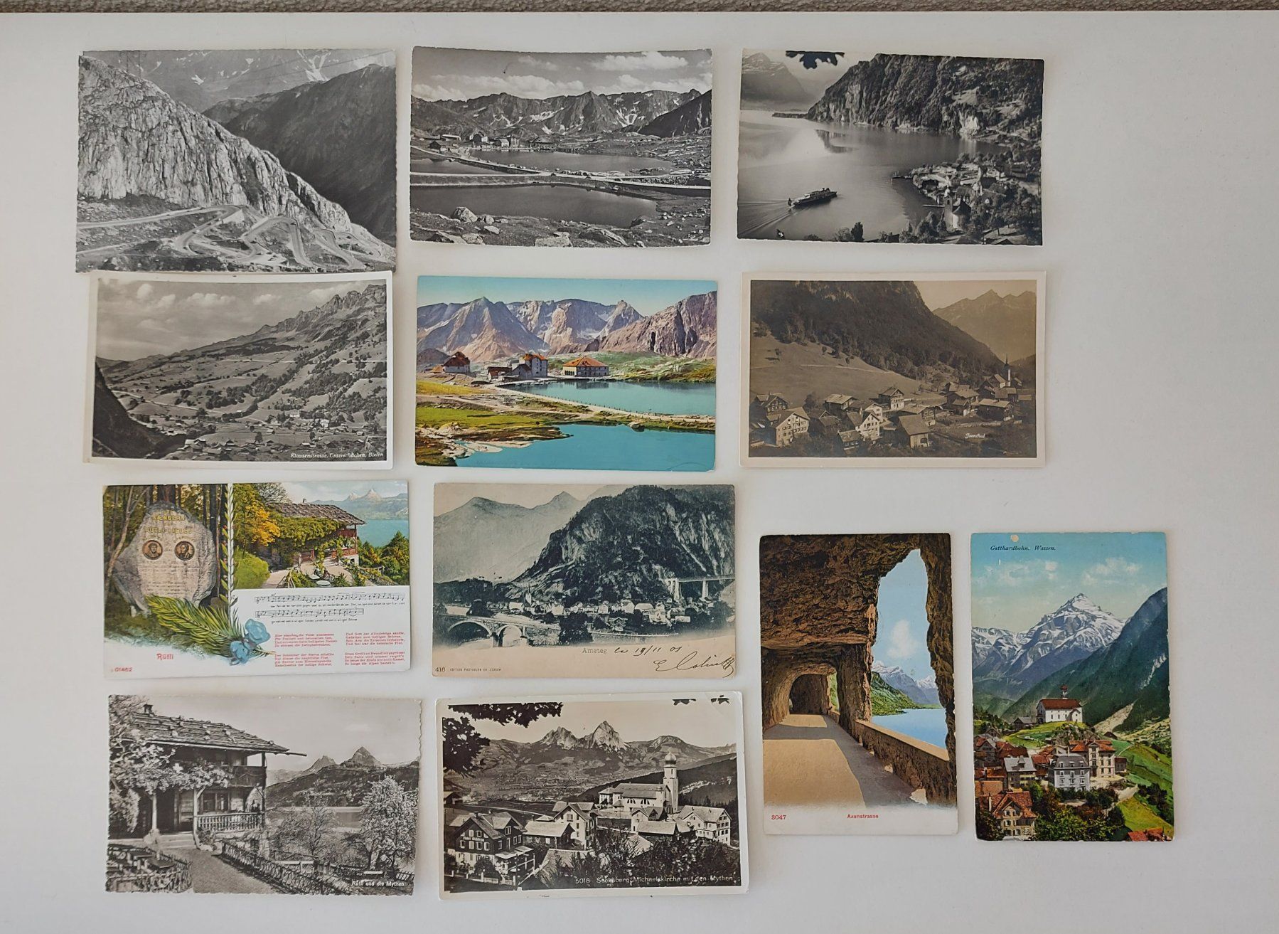 Cartoline postali: 12 AK Ansichtskarten Gotthard Bauen Isenthal Amsteg Rütli – Usato da Schenkon venduto da Uhu007