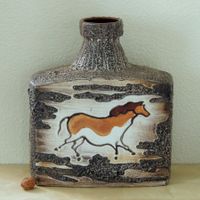 Vase "Montignac" en céramique fat lava, Scheurich 281, 1970s