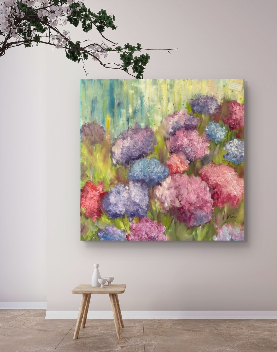 Gemälde: Blumen, Original Kunstwerk, Öl 80x80 – Neu (gemäss Beschreibung) aus St. Gallenkappel von aiva07 2