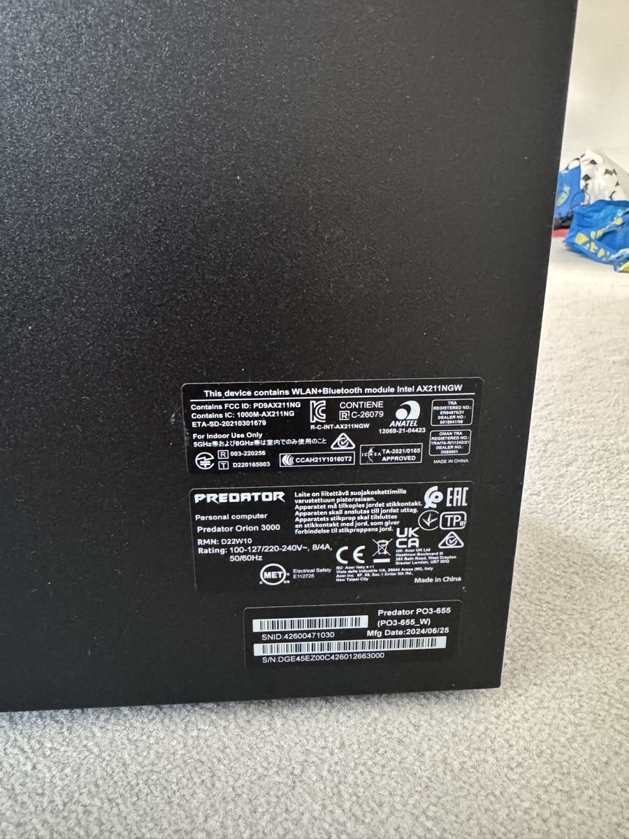 Acer PC: Acer Predator Orion 3000 – Nuovo (secondo la descrizione) da Uetikon am See venduto da dar_ck2w 7