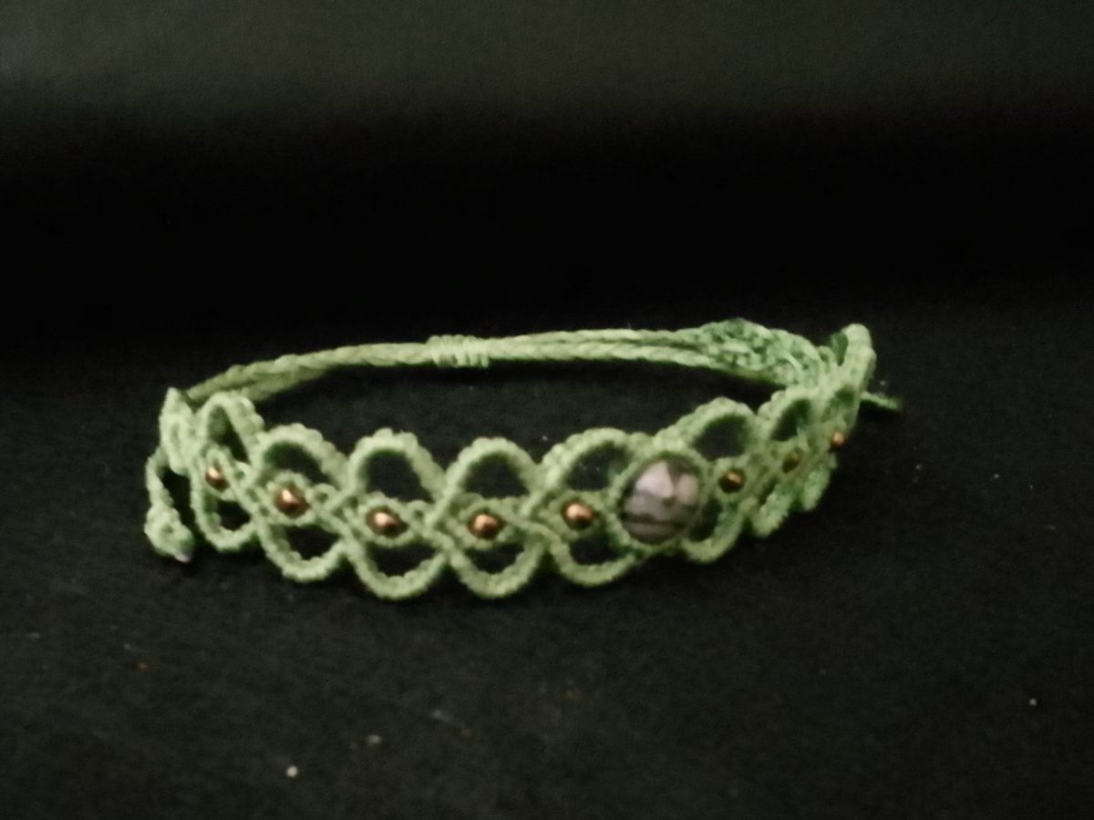 Bracciali & Braccialetti: handgemachtes Makramee Armband mit Ozeanjaspis – Nuovo (secondo la descrizione) da Pfäffikon ZH venduto da Emporos_42 1